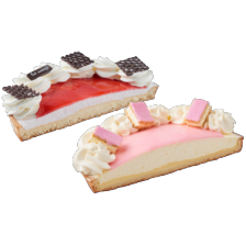 Tompoucevlaai of aardbei bavarois vlaai half
